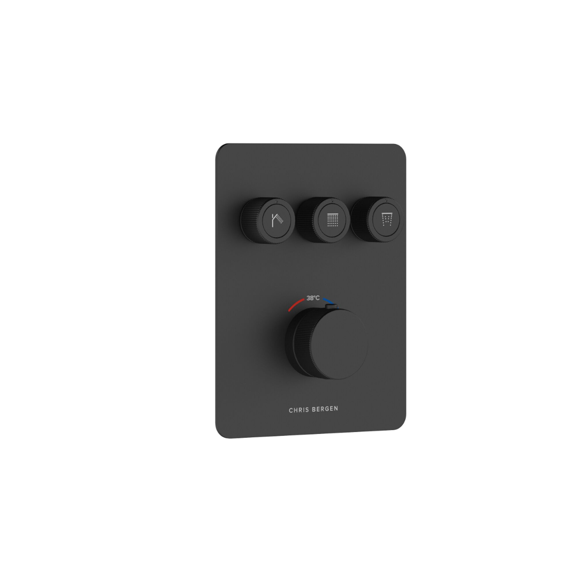Schwarzer Unterputz Thermostat mit Drehknöpfen