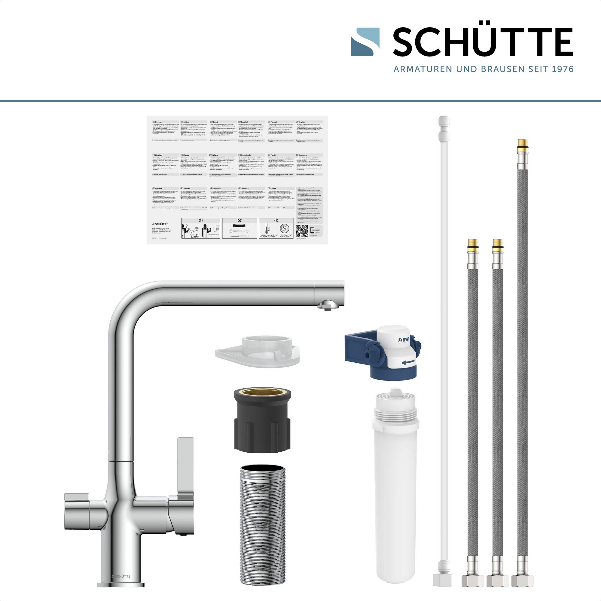 Spültischarmatur 'Aquastar Pro' chromfarben mit Filtersystem + product picture