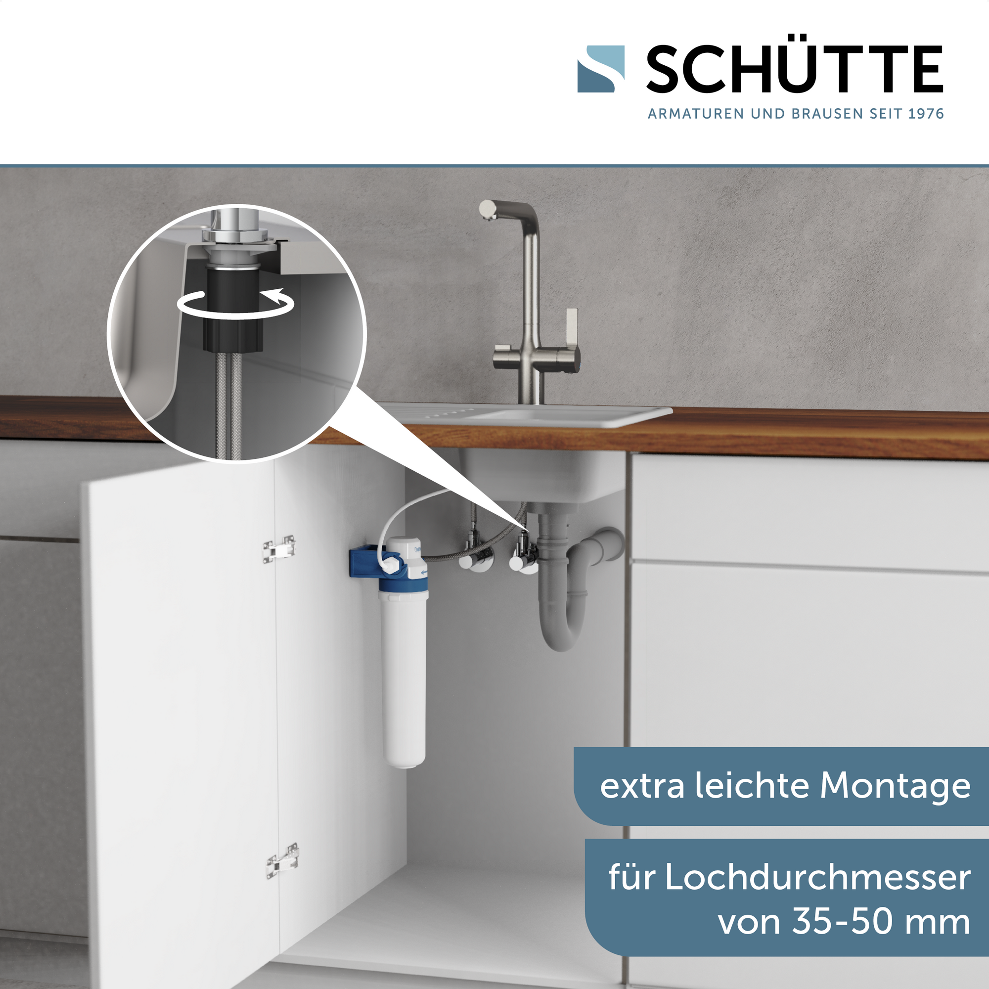 Spültischarmatur 'Aquastar Pro' Edelstahloptik mit Filtersystem + product picture