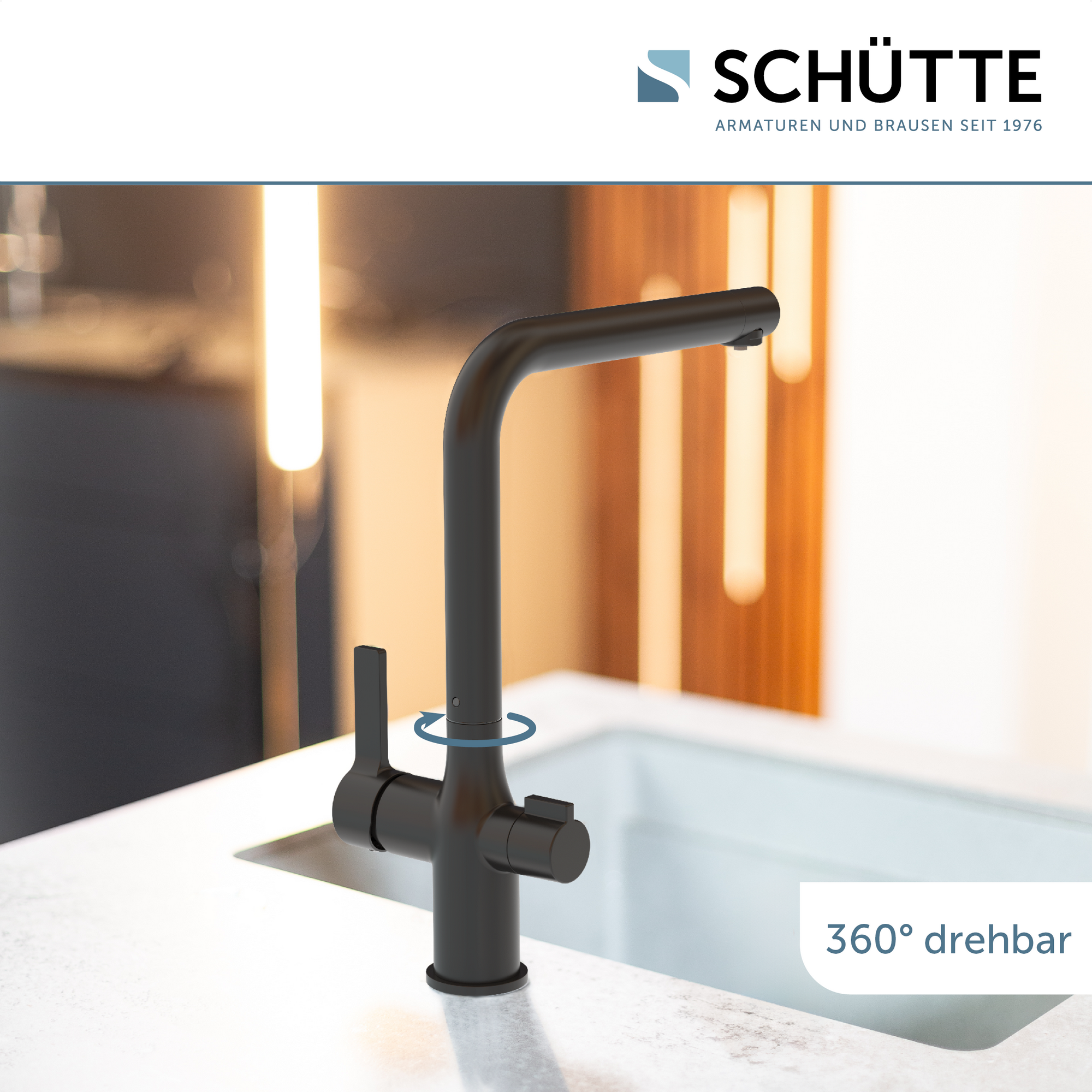 Spültischarmatur 'Aquastar Pro' mattschwarz mit Filtersystem + product picture