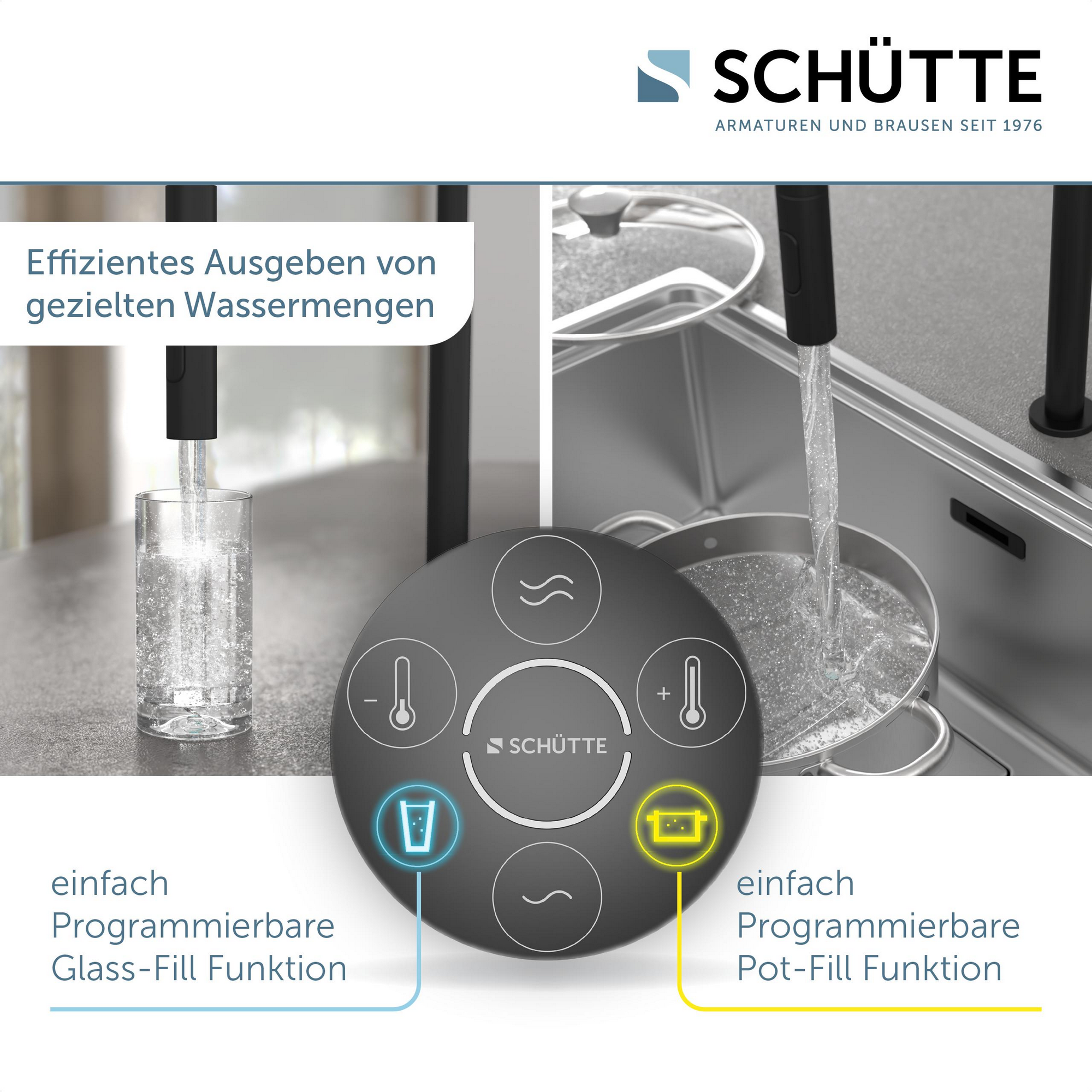 Digitale Spültischarmatur 'Aquadot' mit Smart Control schwarz + product picture