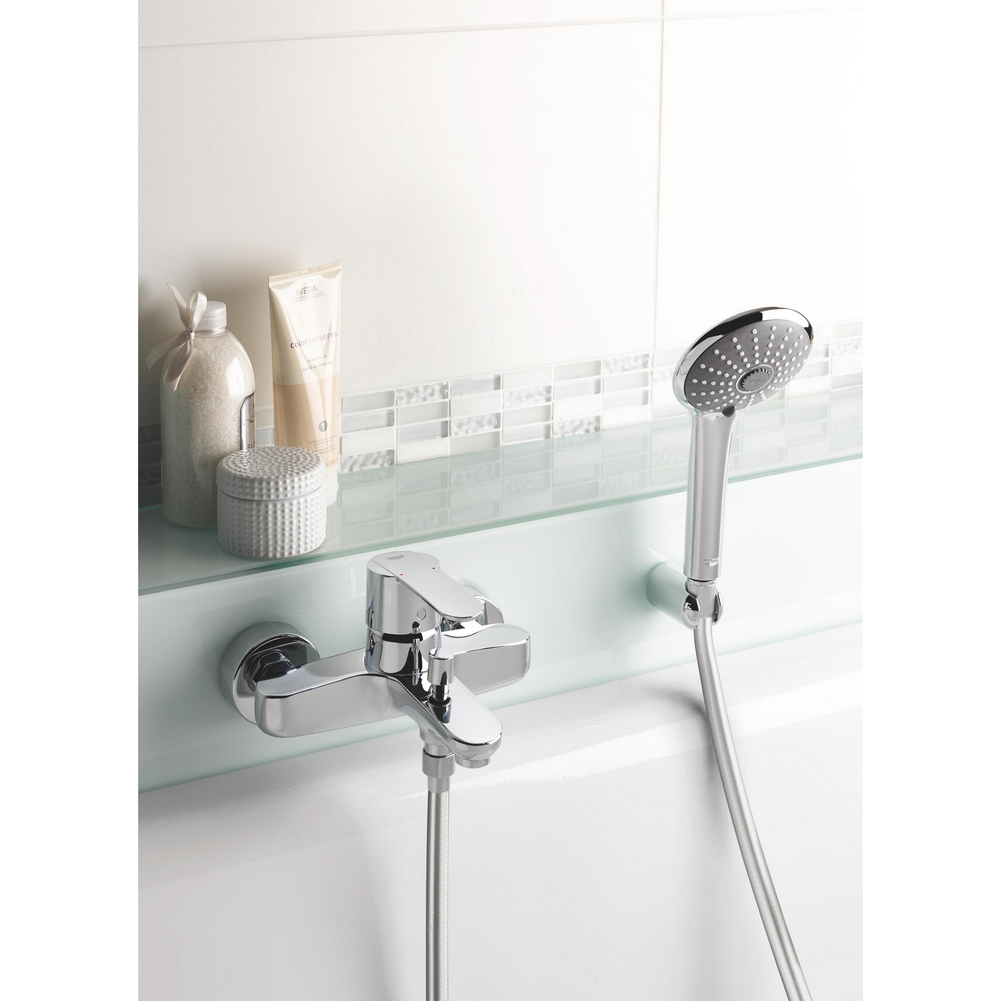Einhand-Wannenbatterie 'Wave Cosmopolitan' verchromt