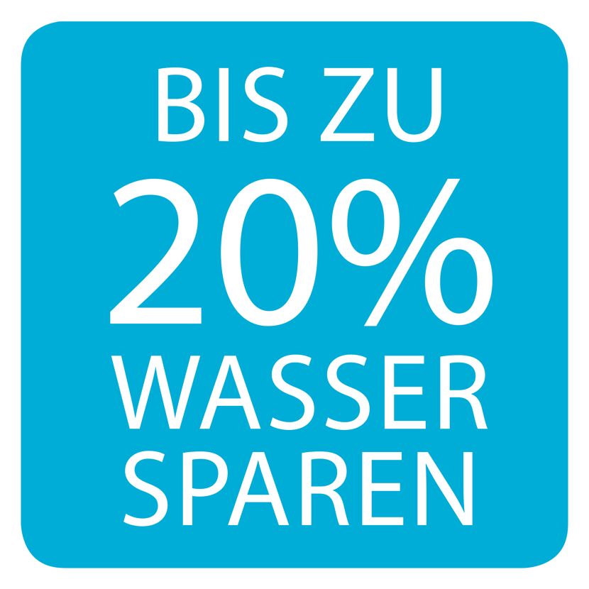 Bis zu 20% Wasser sparen