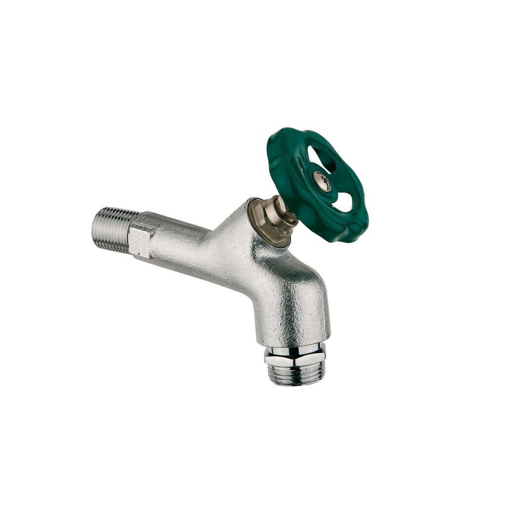 Auslaufventil mit grünem Drehknopf