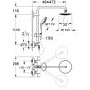 Technische Zeichnung Duschsystem Vitalio Joy 180