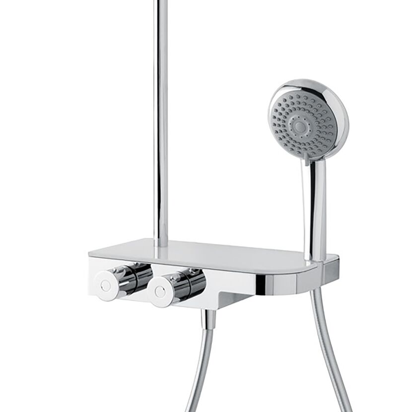 Duschkopf mit Thermostat und Glasablage
