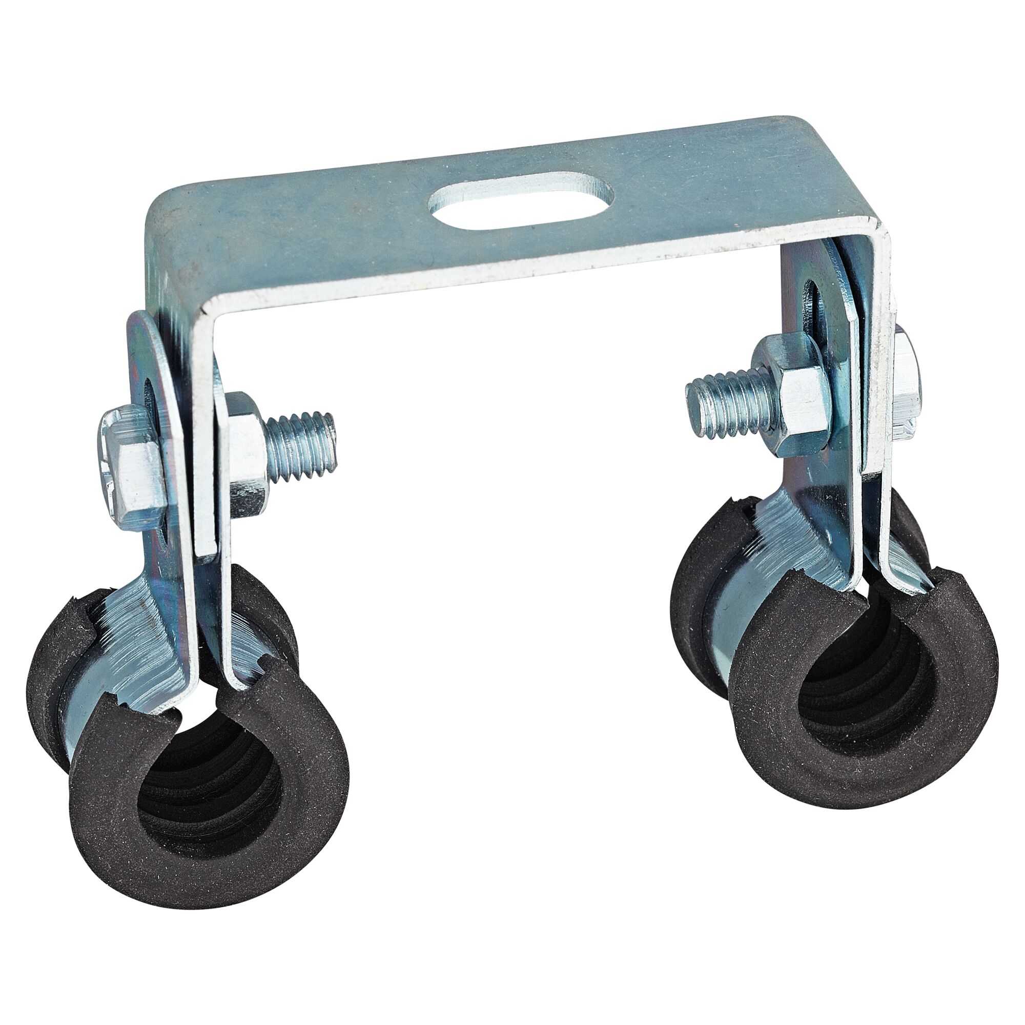 Doppelrohrschelle isoliert für 15 mm Rohre