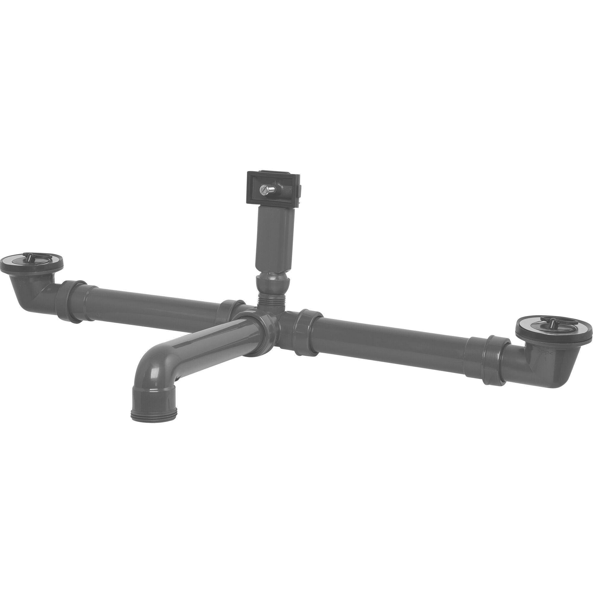 Graues Ab- und Überlaufgarnitur