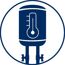 Warmwasserbereiter mit Thermometer