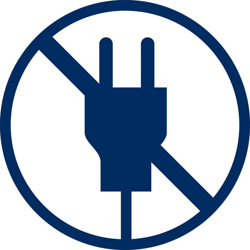 Verbotsschild: Stecker nicht einstecken