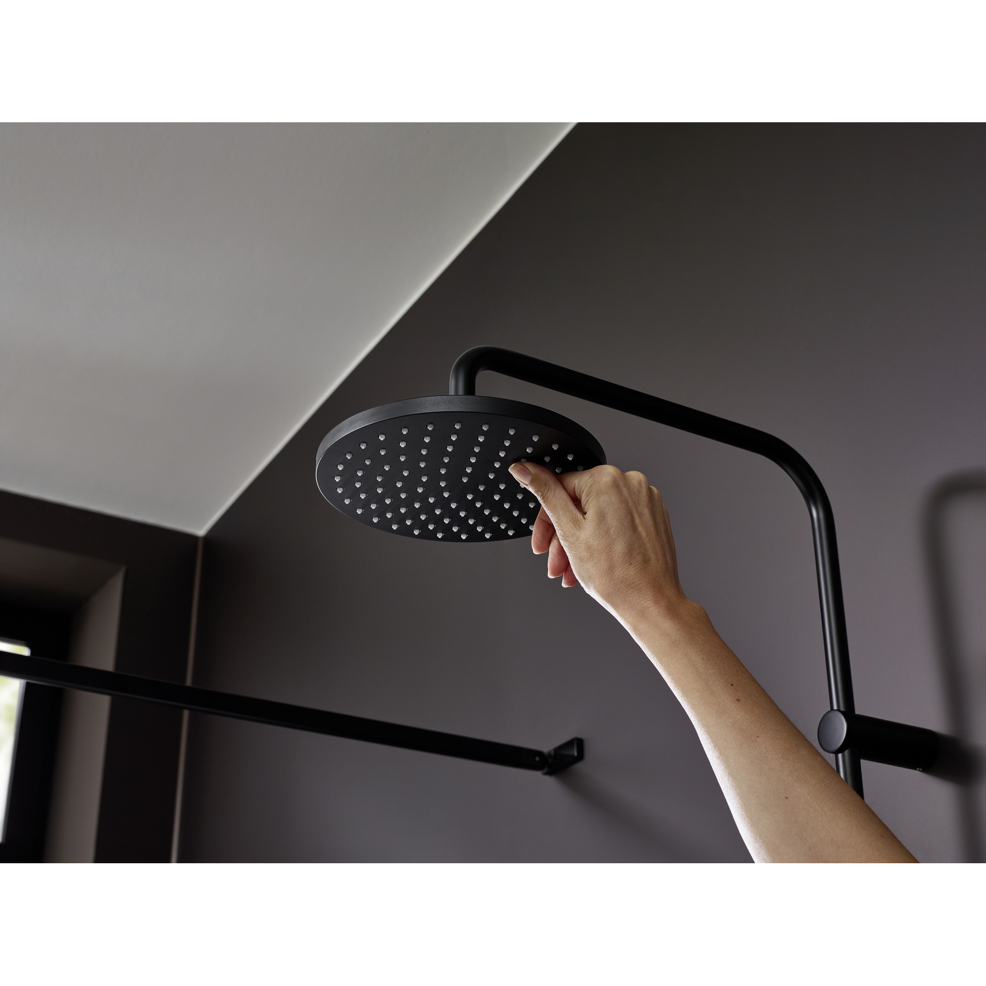 Duschsystem 'Vernis Blend 200' mattschwarz mit Thermostat