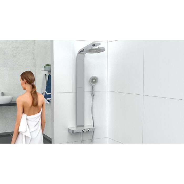 Schütte Duschsäule 'Samoa Rain' mit Thermostat-Ablage chromfarben/grau