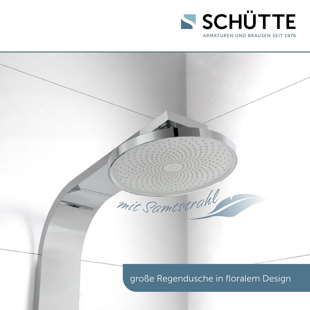 Große Regendusche in floralem Design