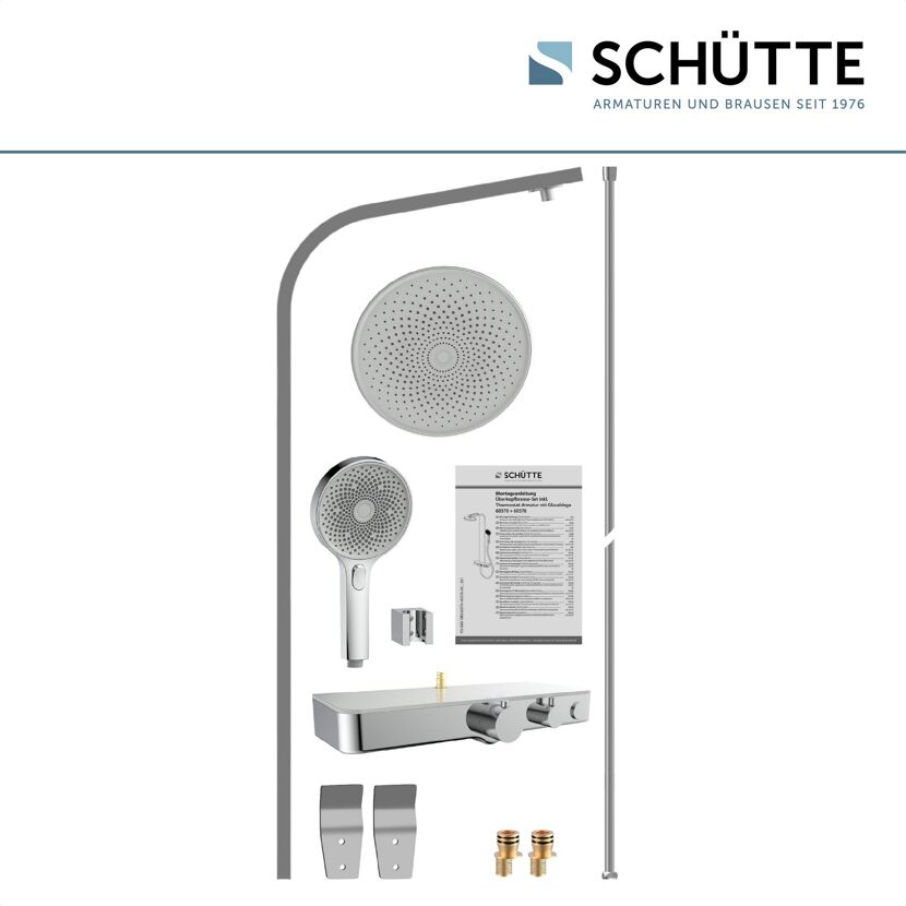 Duschsystem mit Thermostat und Zubehör von Schütte