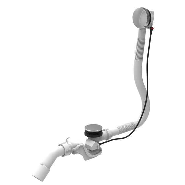 Bild von Ab- und Überlaufgarnitur verchromt Ø 50 mm, mit verlängertem Bowdenzug