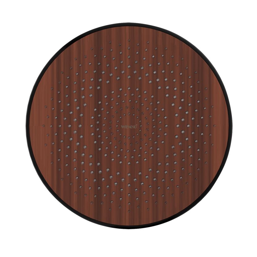 Regenduschkopf Water Saving Wood von oben
