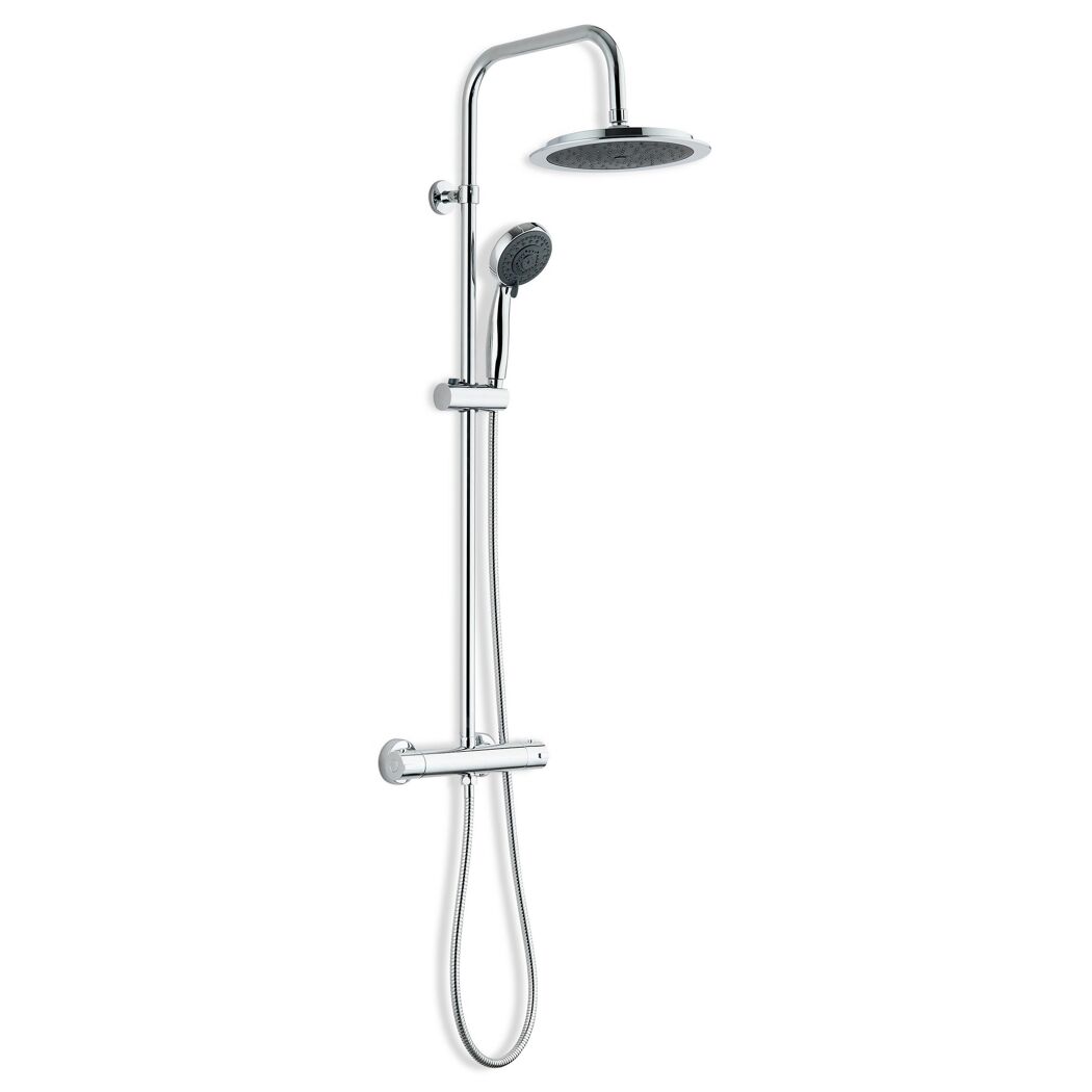 Chrom Duschstange mit Duschkopf und Schlauch