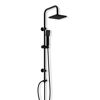 Schwarze Duschsäule mit Duschkopf und Handbrause