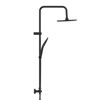 Schwarze Duschsäule mit Duschkopf und Handbrause