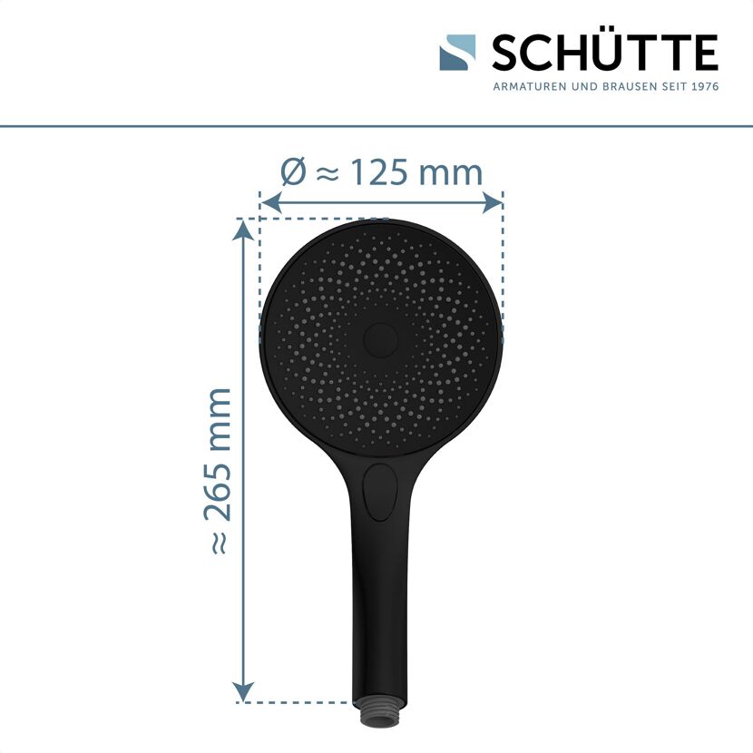 Schwarze Handbrause Capri von Schütte