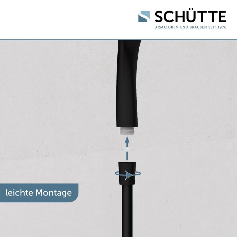 Montage einer schwarzen Handbrause