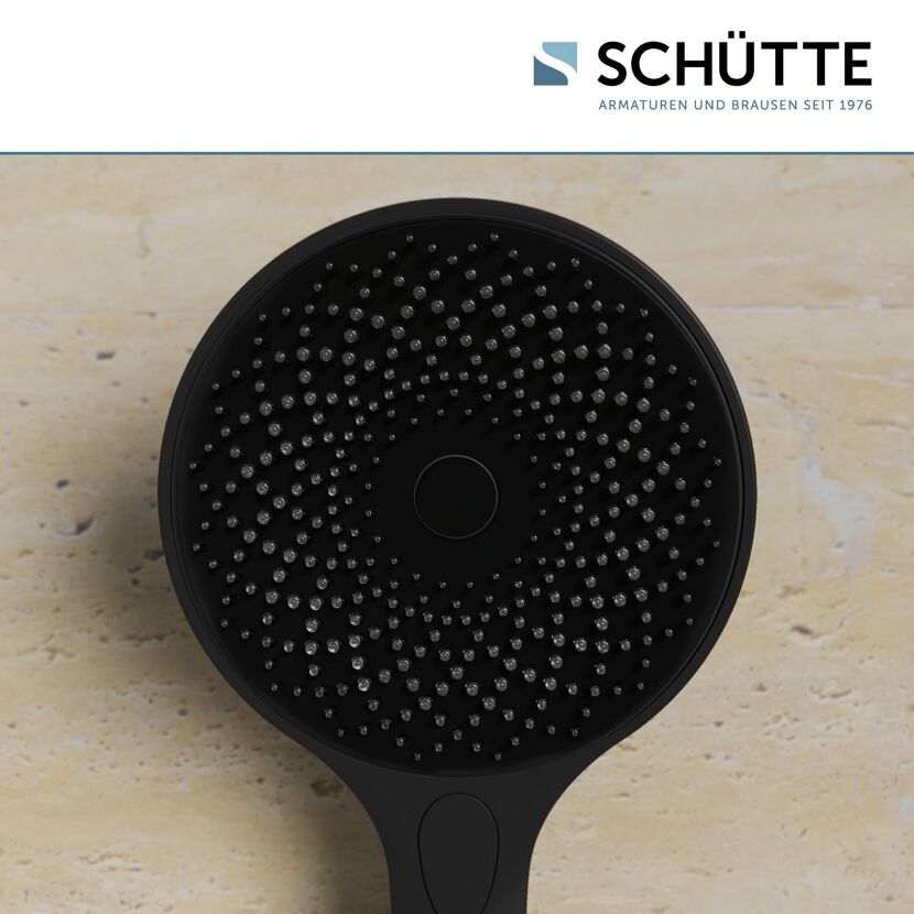 Schwarze Handbrause mit vielen kleinen Düsen