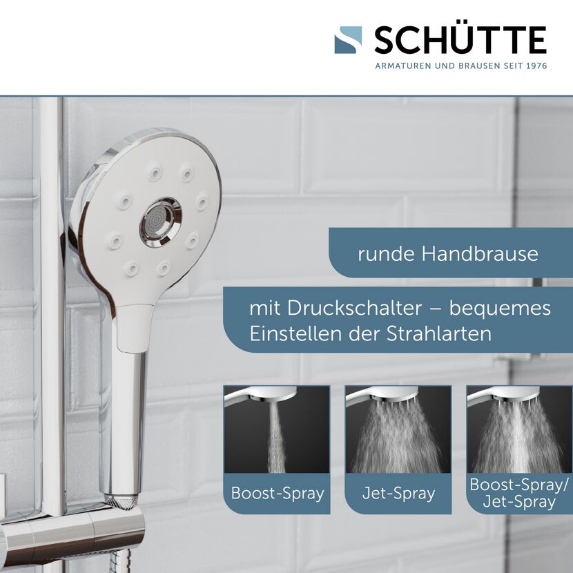 Handbrause mit drei Strahlarten