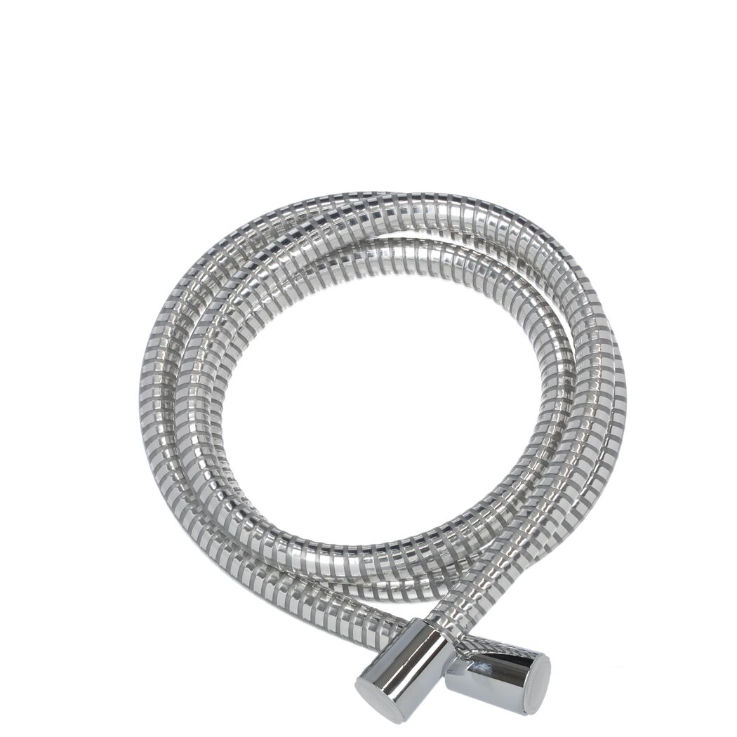 Metallischer Brauseschlauch aufgerollt