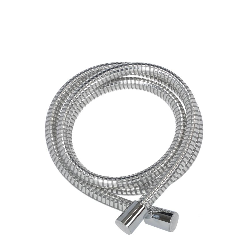 Metallischer Brauseschlauch aufgerollt
