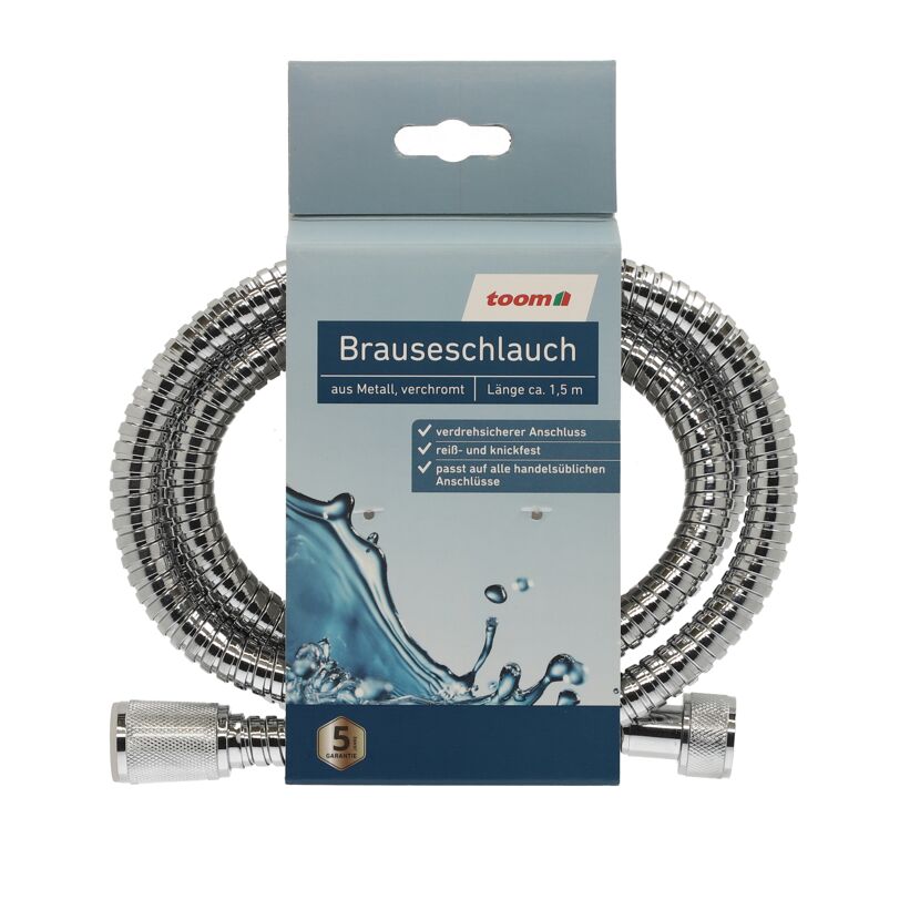 Toom Brauseschlauch, Metall, verchromt, 1,5 m