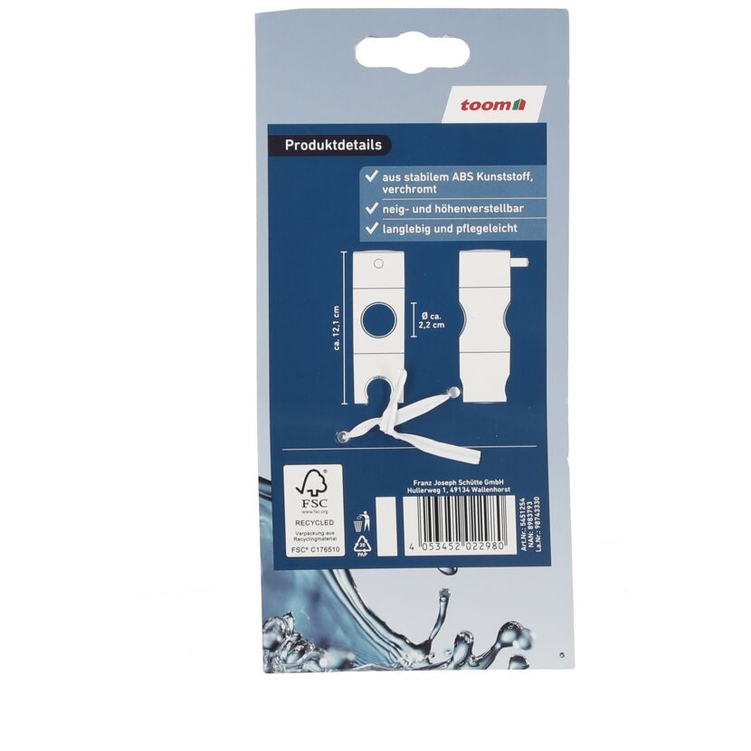 Verpackung des Brausehalters von toom