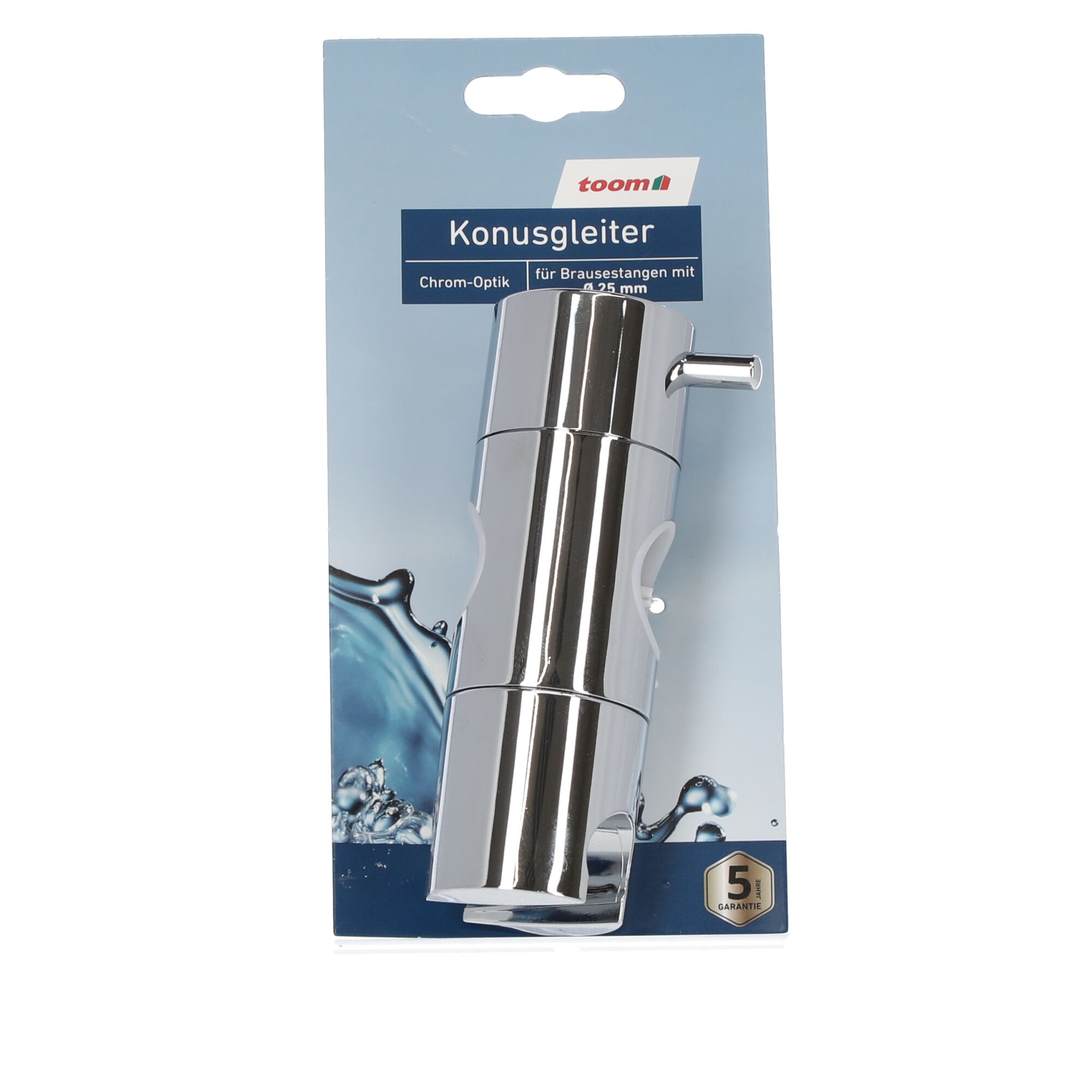 Verchromter Brausegleiter für Brausestangen von toom