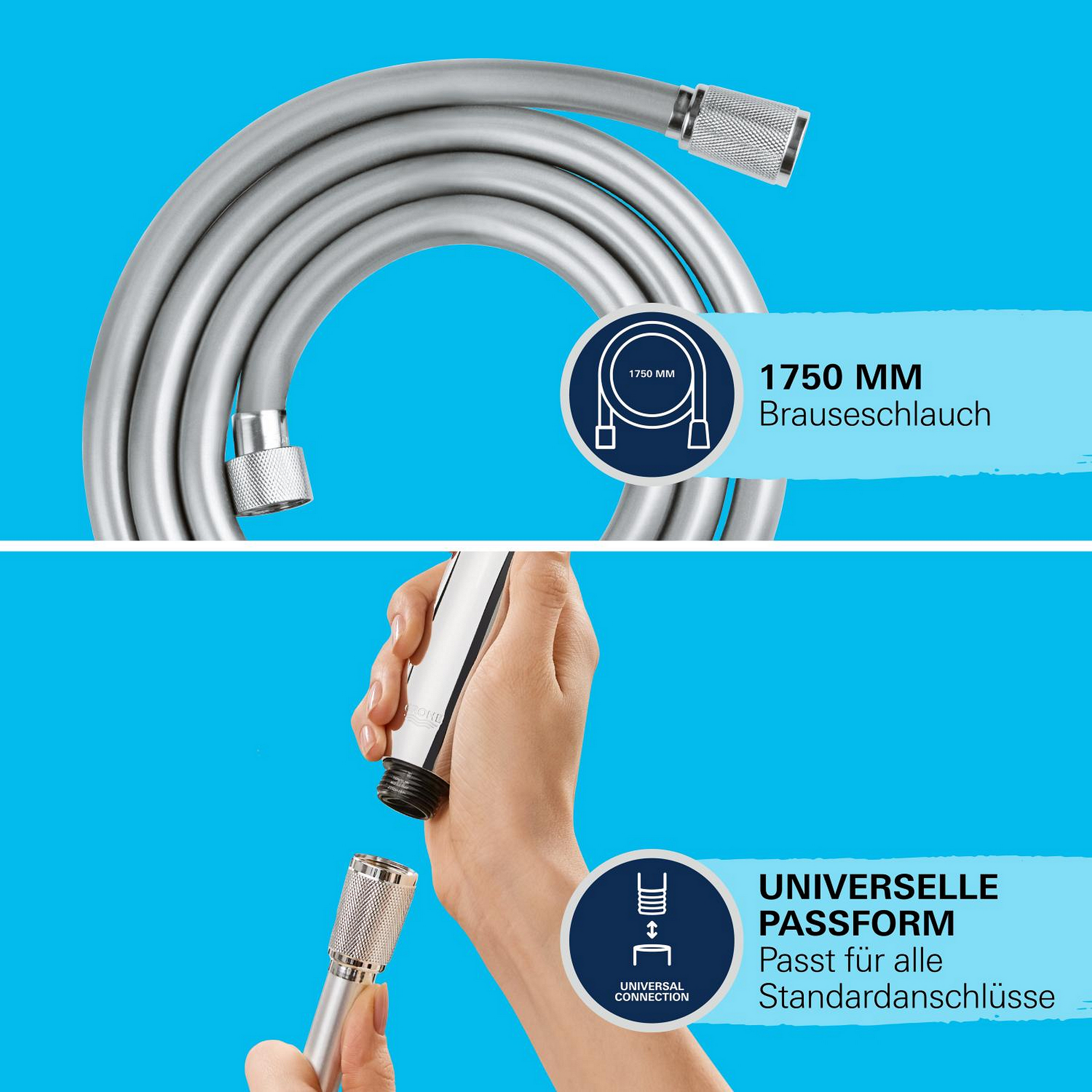 Brauseschlauch 'Vitalioflex Trend' chromfarben 175 cm