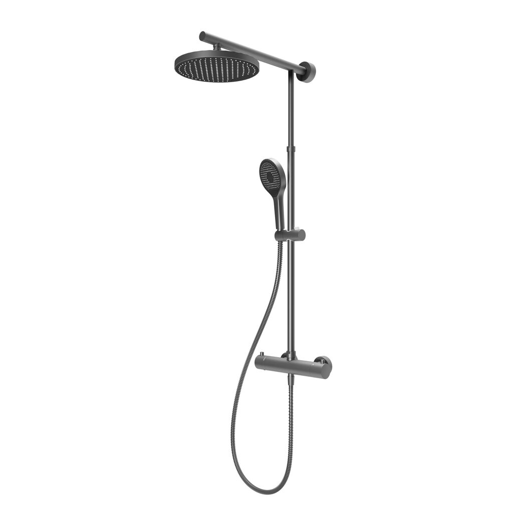 Duschsystem 'DuschMaster Rain Classic' mit Thermostat Gunmetal