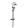 Duschsäule mit Thermostatarmatur schwarz 79-129 cm