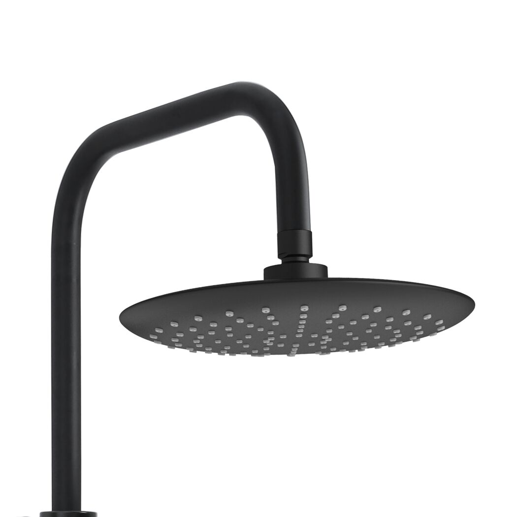 Duschsäule mit Thermostatarmatur schwarz 79-129 cm