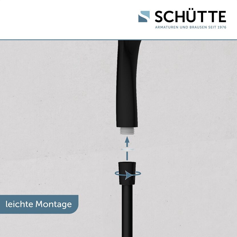 Montage einer schwarzen Duscharmatur