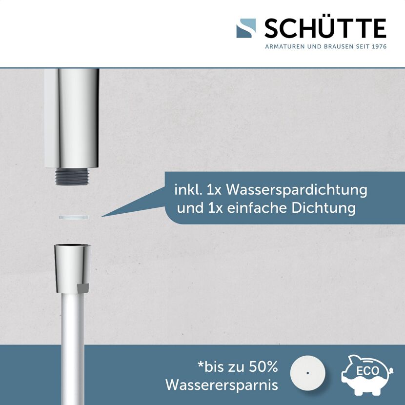 Duschstange mit Wasserspardichtung