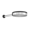 Verkleinertes Bild von Design-Kopfbrause mit Brausearm chromfarben/schwarz matt Ø 25 cm