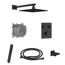 Duschsystem mit Thermostat und Regendusche, schwarz