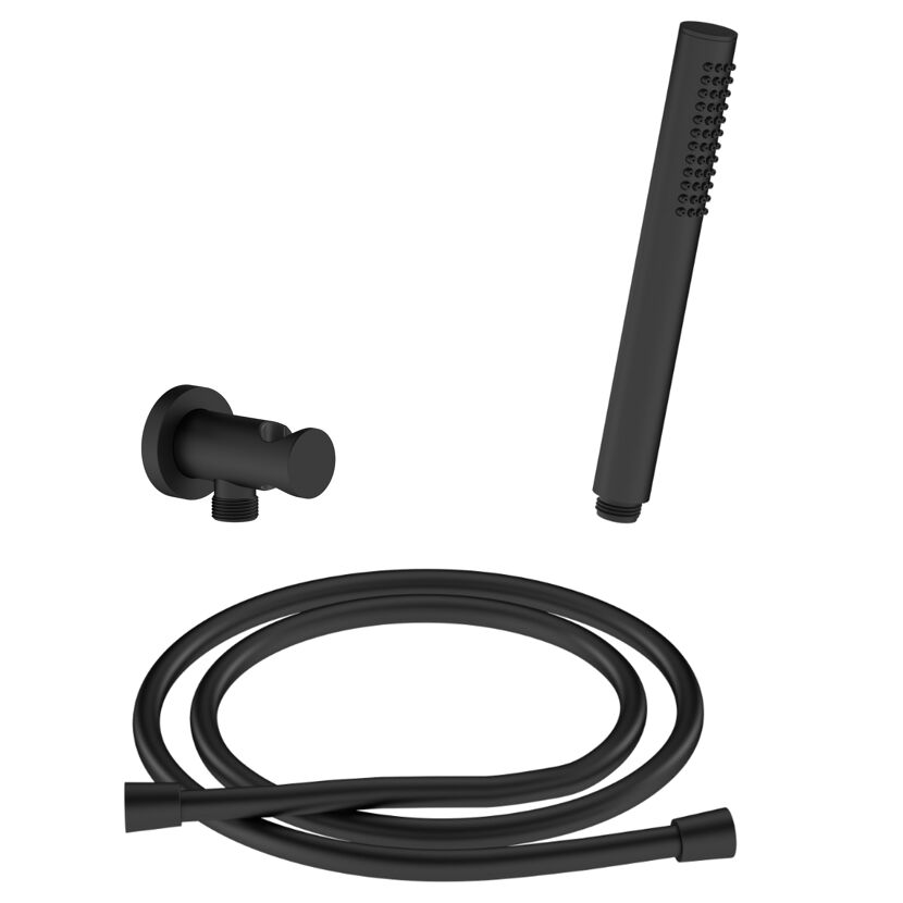 Brausegarnitur-Set schwarz matt 160 cm