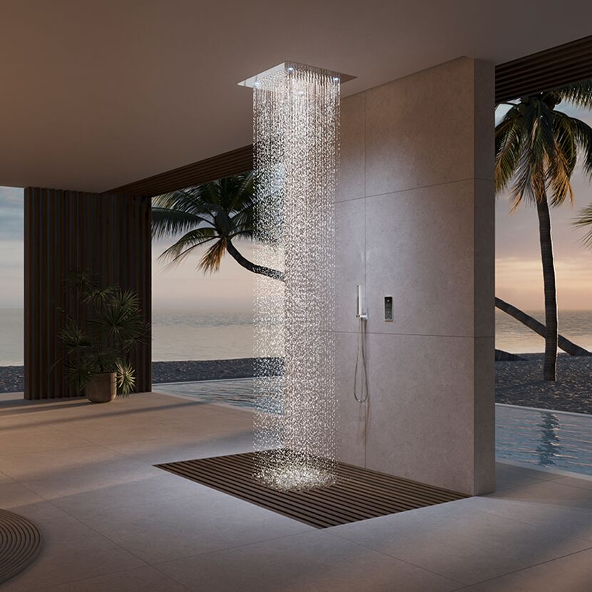 Moderne Dusche im Freien