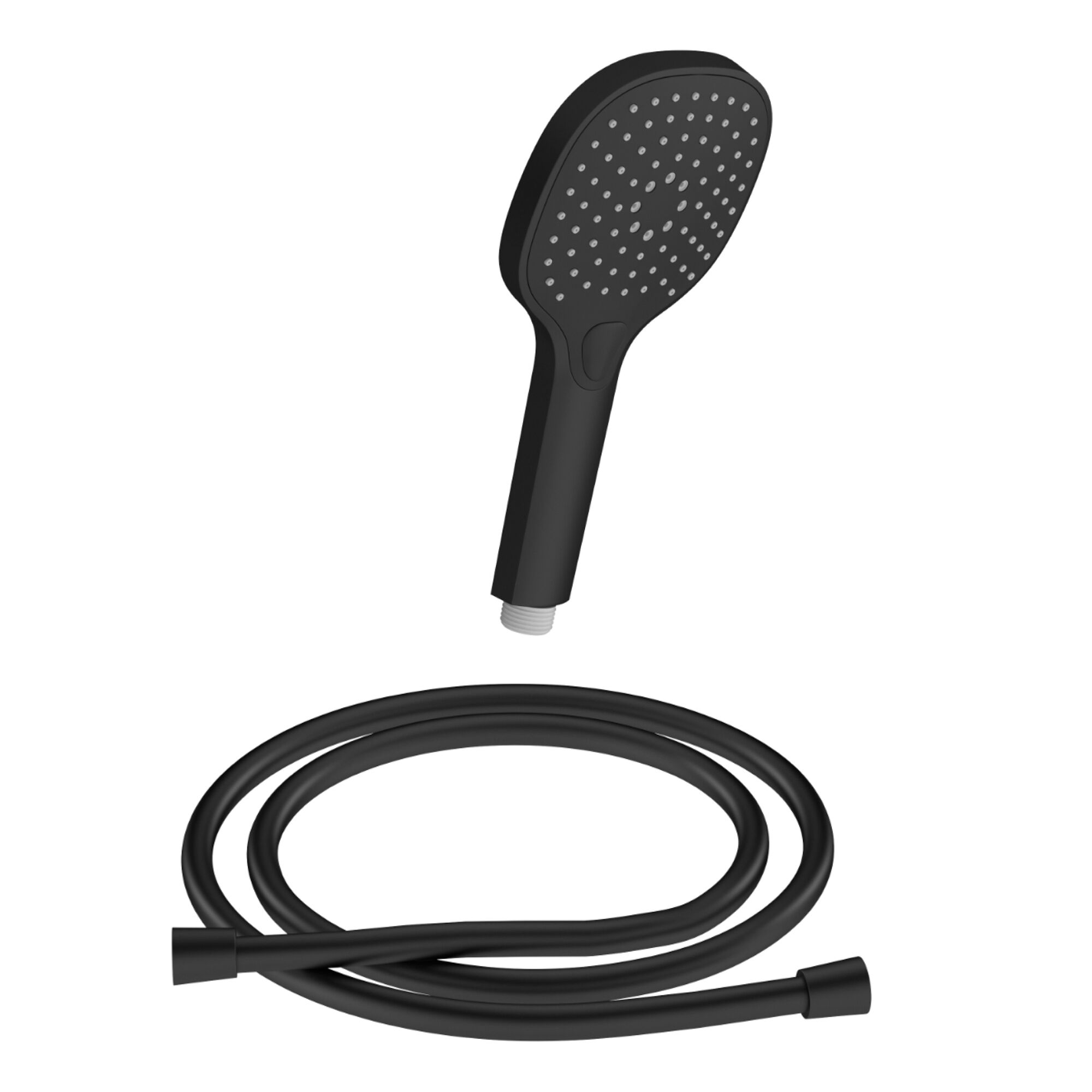 Schwarze Handbrause mit Schlauch