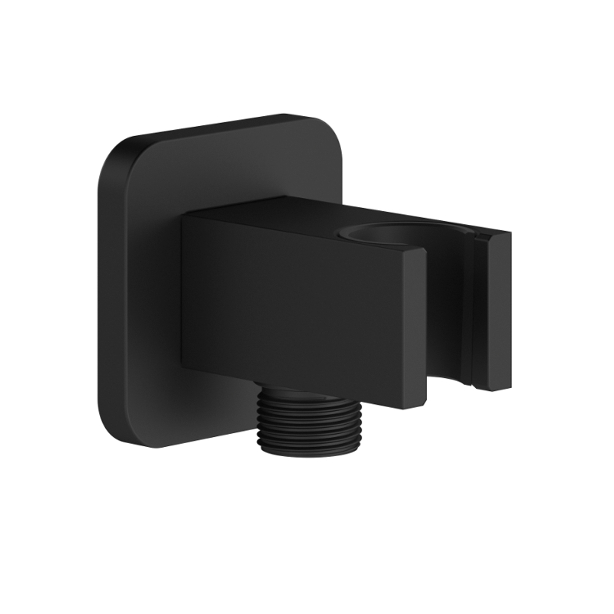 Wandanschlussbogen schwarz matt Messing mit Rückflussverhinderer + product picture