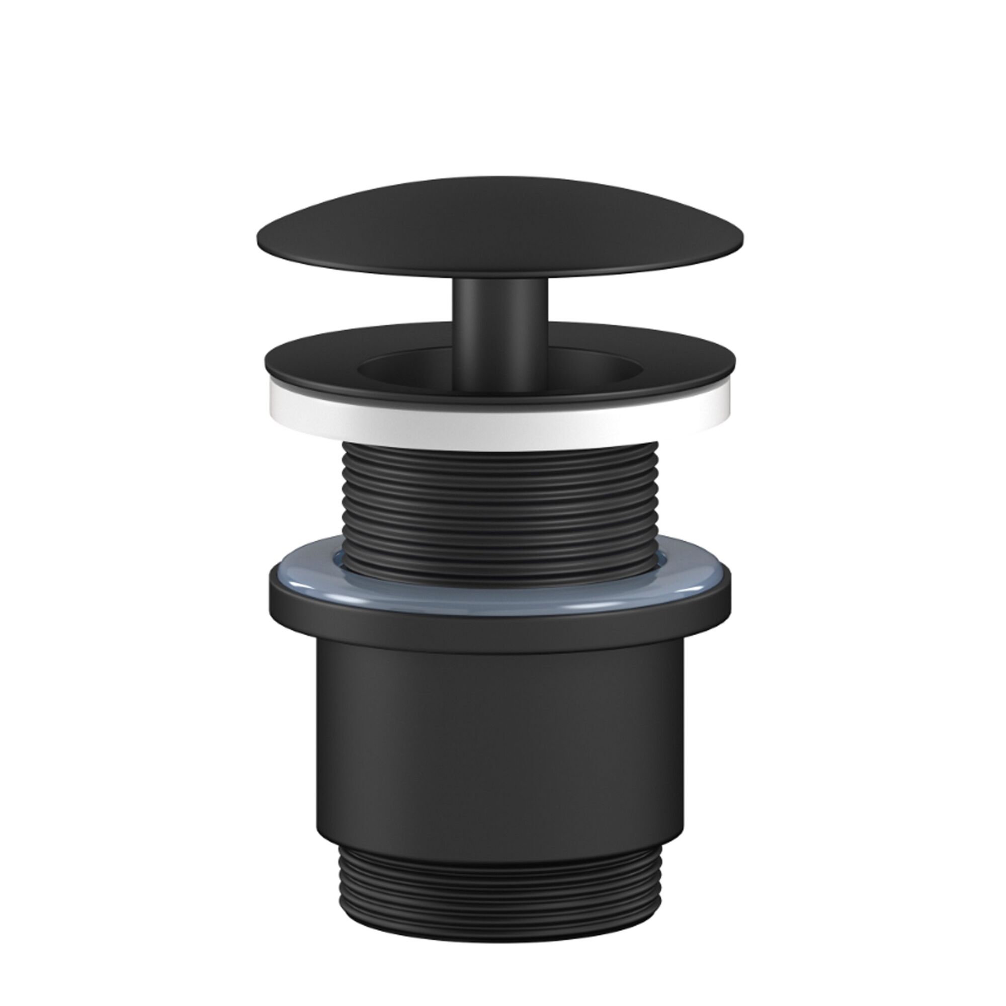 Schwarzer Waschbeckenablauf