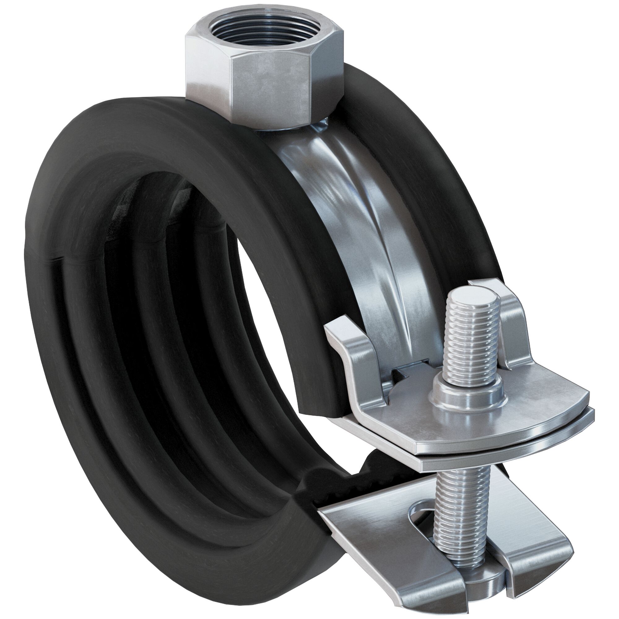 Metallene Rohrschelle mit Schraube