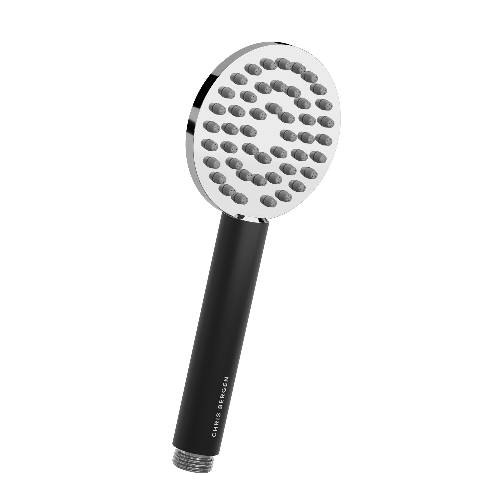 Schwarze Handbrause mit Chromkopf