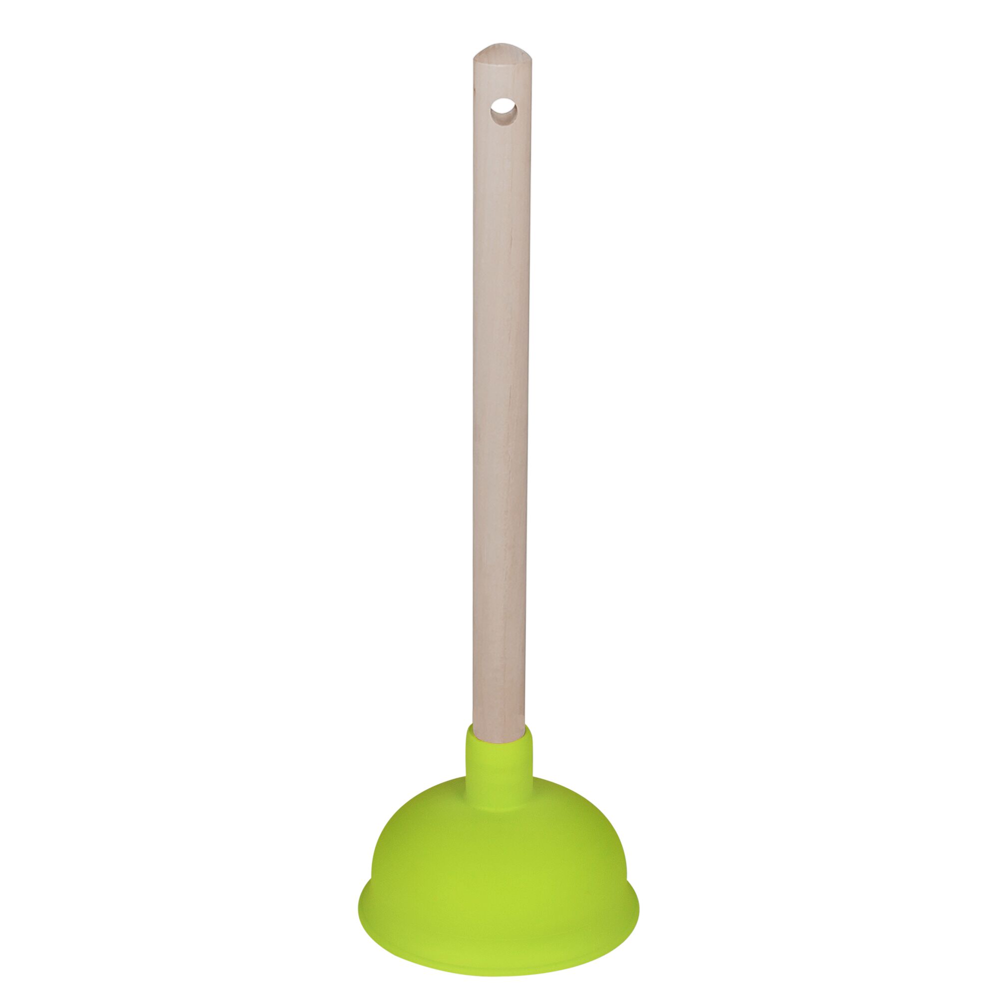 Grüner Pömpel mit Holzstiel