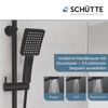 Schwarze Handbrause mit drei Strahlarten