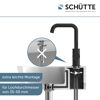 Schwarze Küchenarmatur, Einbau von unten